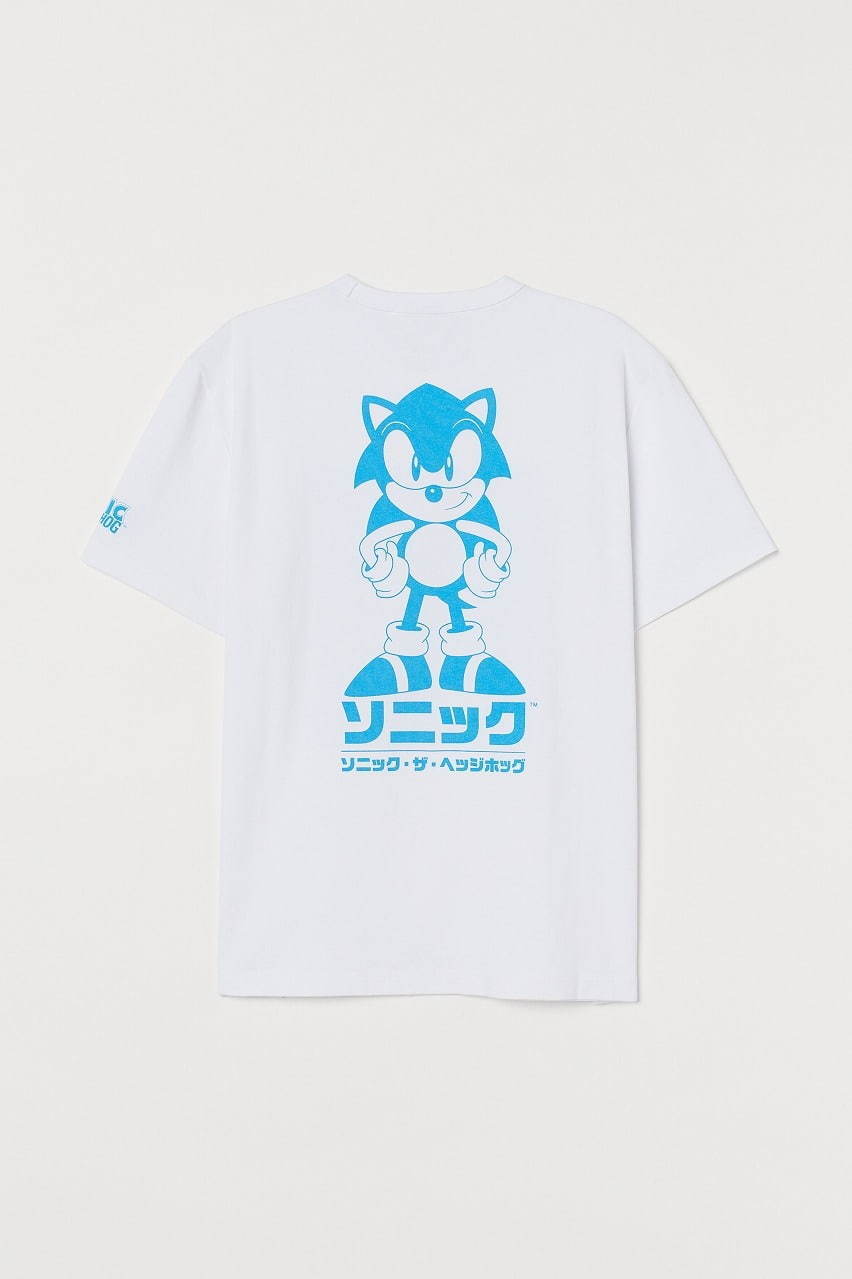 H Mがゲーム キャラクター ソニック とコラボ カタカナロゴのグラフィックtシャツやパーカなど ファッションプレス