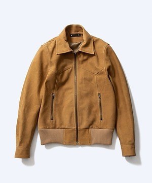 ※美品【MINEDENIM】マインデニム スウェードレザーブルゾン マインデニムのレザーブルゾンの新色“ブラウン”、原宿・マインド