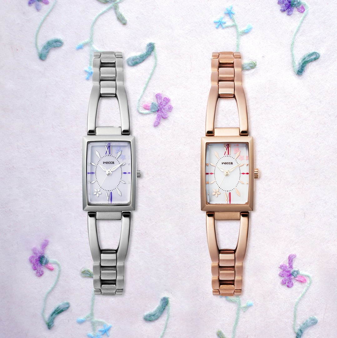 ウィッカ すみれの花 モチーフの腕時計をチックタック限定で 上品すみれ色 Or 優しいピンク色 ファッションプレス