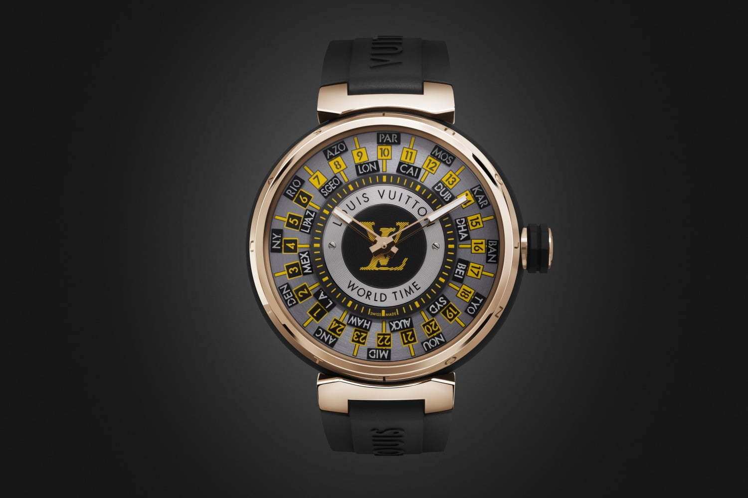 ムーブメント｜ルイ・ヴィトンの“旅に寄り添う腕時計”「タンブール」から新作、24カ国の時を一目で表す文字盤
