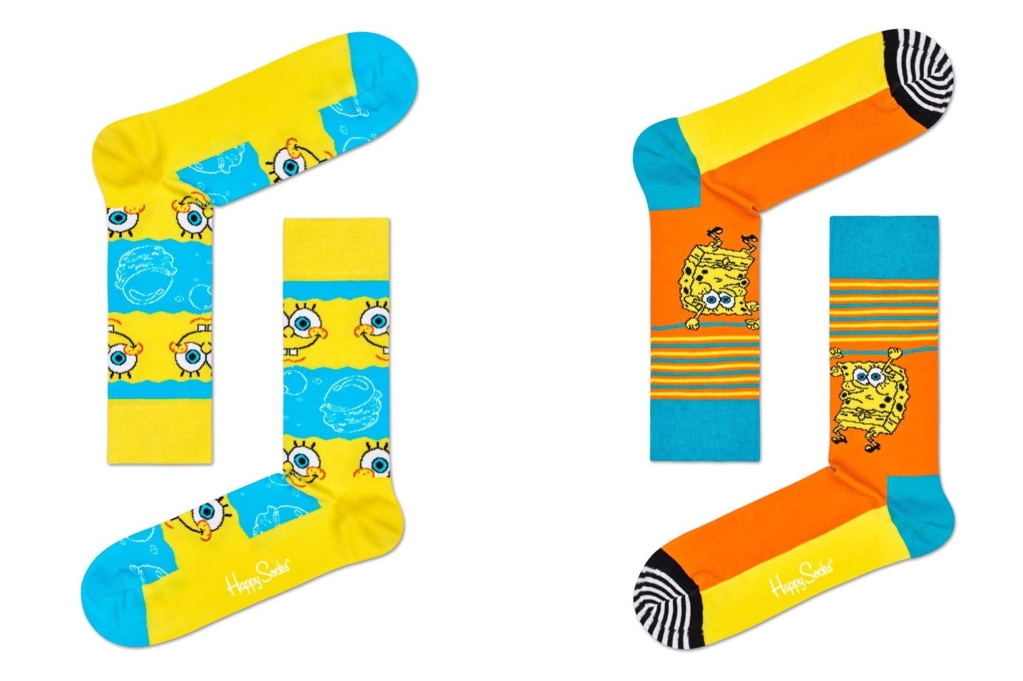 ハッピーソックス“スポンジ・ボブ”とのコラボソックス、しゃぼん玉やニーハイソックスをモチーフに