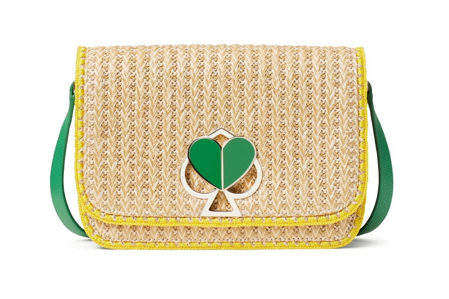 NICOLA RAFFIA TWISTLOCK MEDIUM SHOULDER BAG IN GREEN MULTI 60,000円＋税(4月末発売予定)