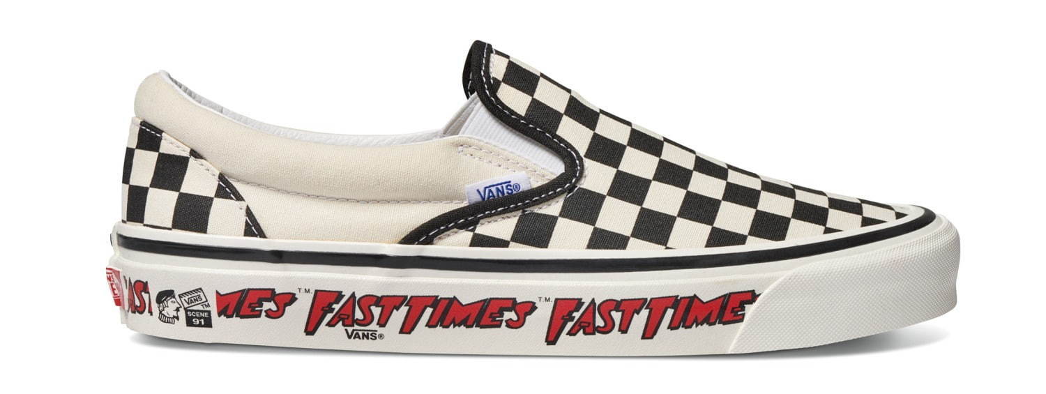 Vans チェッカーボードスリッポン 80 S映画 初体験リッジモント ハイ デザインで復刻 ファッションプレス