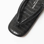 アルフレッド・バニスター“レザー雪駄”クロコの型押しブラック＆水墨画イメージの和柄で｜写真3