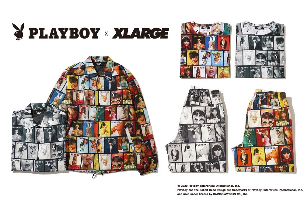 XLARGE×プレイボーイのコーチジャケットやTシャツ、50～80年代の歴代表紙をコラージュプリント｜写真4
