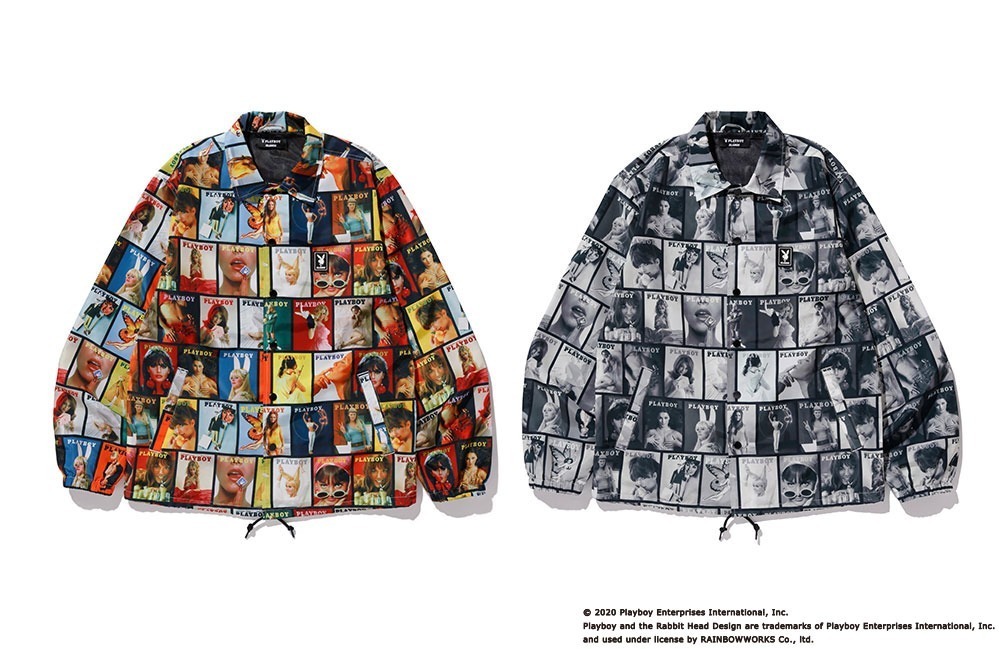 XLARGE×プレイボーイのコーチジャケットやTシャツ、50～80年代の歴代表紙をコラージュプリント｜写真1