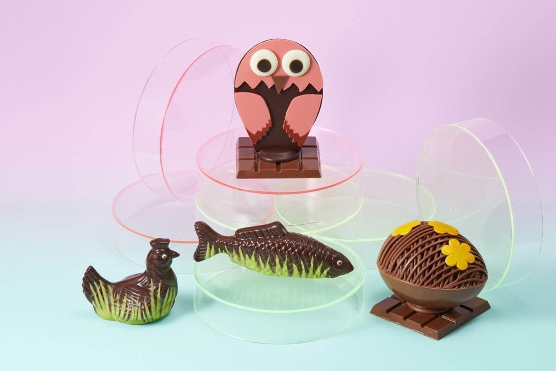 ジャン＝ポール・エヴァンのイースター、草むらに隠れるニワトリや魚など動物モチーフの新作チョコレート