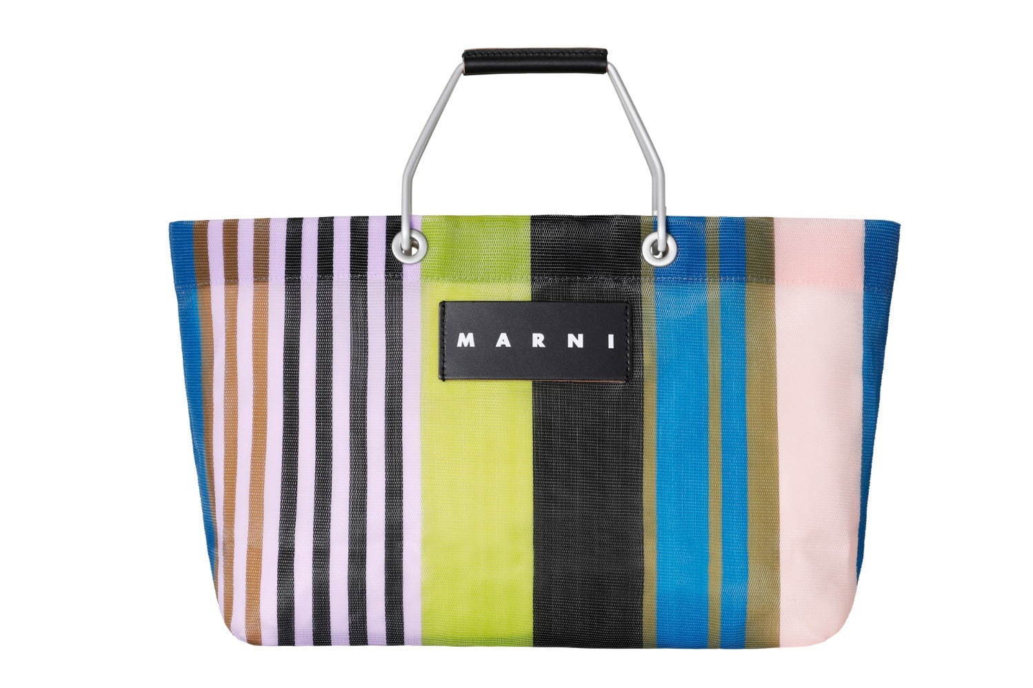 MARNI ストライプバッグミニ マルチグリーン-