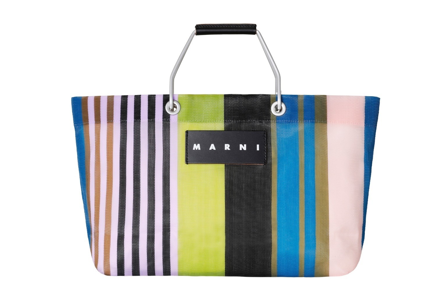 Marni◆フラワーカフェ　ストライプバッグ◆ナイトブルー