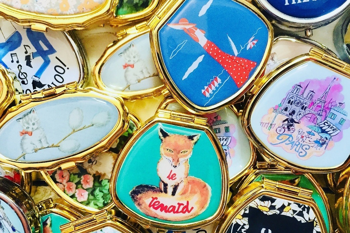 ロンドン発｜アンドレアガーランド“手の平サイズ”のリップ＆ネイルバーム、動物＆フラワーのミラー付きケース