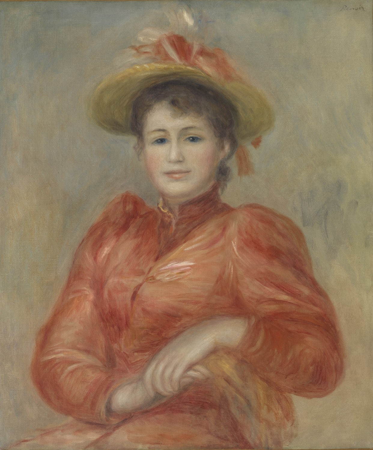 ピエール＝オーギュスト・ルノワール《赤い服の女》1892年頃、油彩・カンヴァス