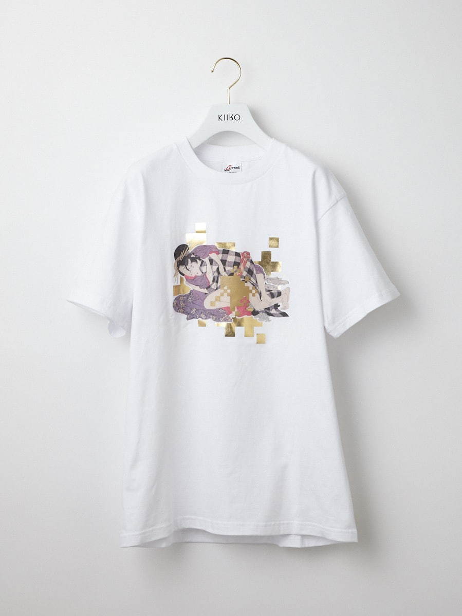 〈キイロ〉春画のグラフィックプリントTシャツ