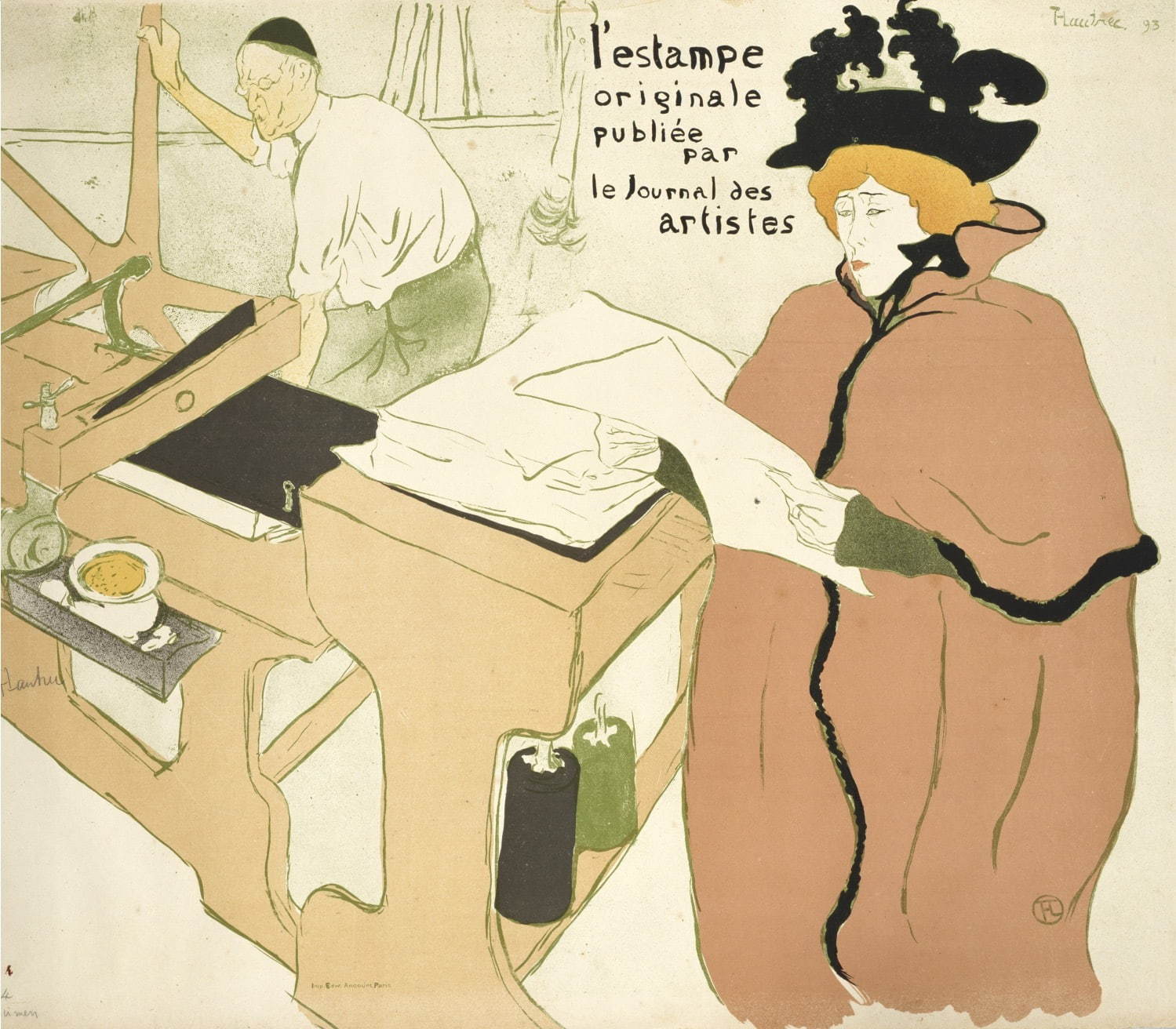 アンリ・ド・トゥールーズ＝ロートレック『レスタンプ・オリジナル』《第1年次のための表紙》1893-94年 リトグラフ/紙 57.6×82.5cm 三菱一号館美術館蔵