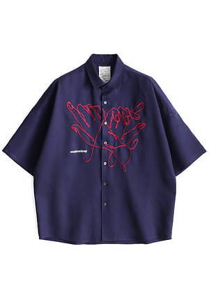 【美品】SHAREEF シャリーフ　20ss HAND 刺繍　デザイン　Tシャツ