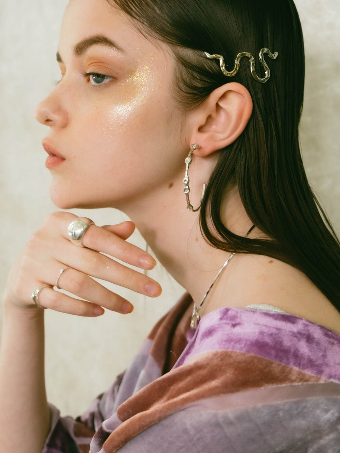 桜 印 最終価格。SYKIA Rainy day Branches Earcuff