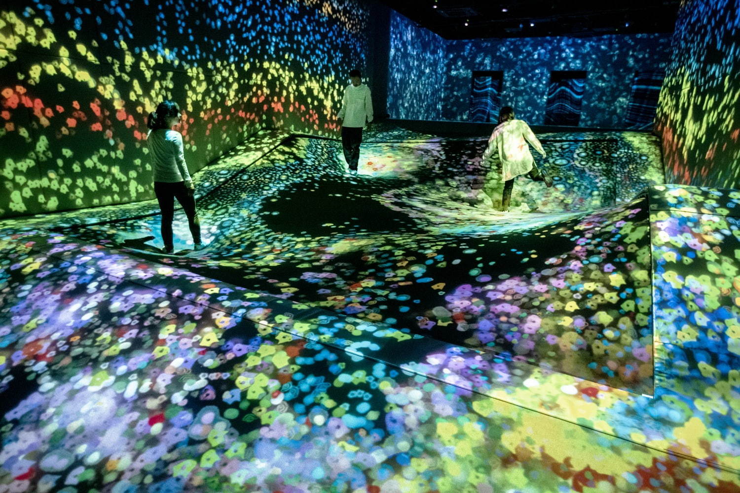 ӂӂȒn`̂ԂԂ̒nw / Soft Terrain and Granular Topography teamLab, 2020-, Interactive Digital Installation, Sound: teamLab