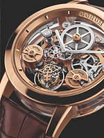 “宙に浮くムーブメント!?”スイス時計コルムのスケルトンウォッチ、文字板表＆裏どちらもシースルー｜写真5