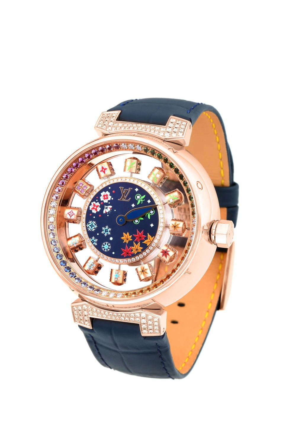 ルイ・ヴィトン “回転キューブが時を示す”腕時計に限定モデル、日本の伝統模様＆四季から着想 - ファッションプレス