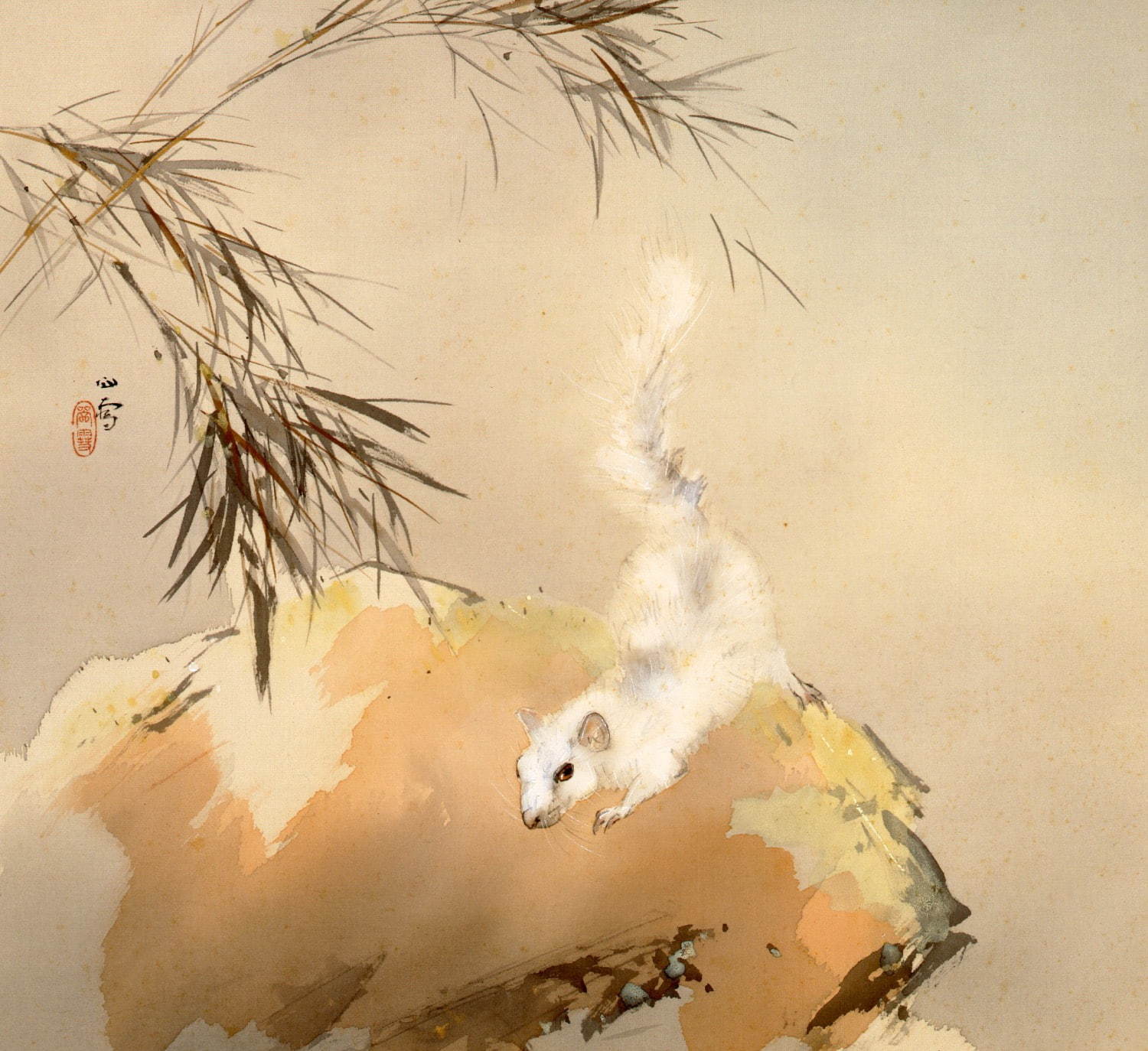 橋本関雪《霜の朝》1935-44年頃(昭和10年代) 絹本・彩色 山種美術館