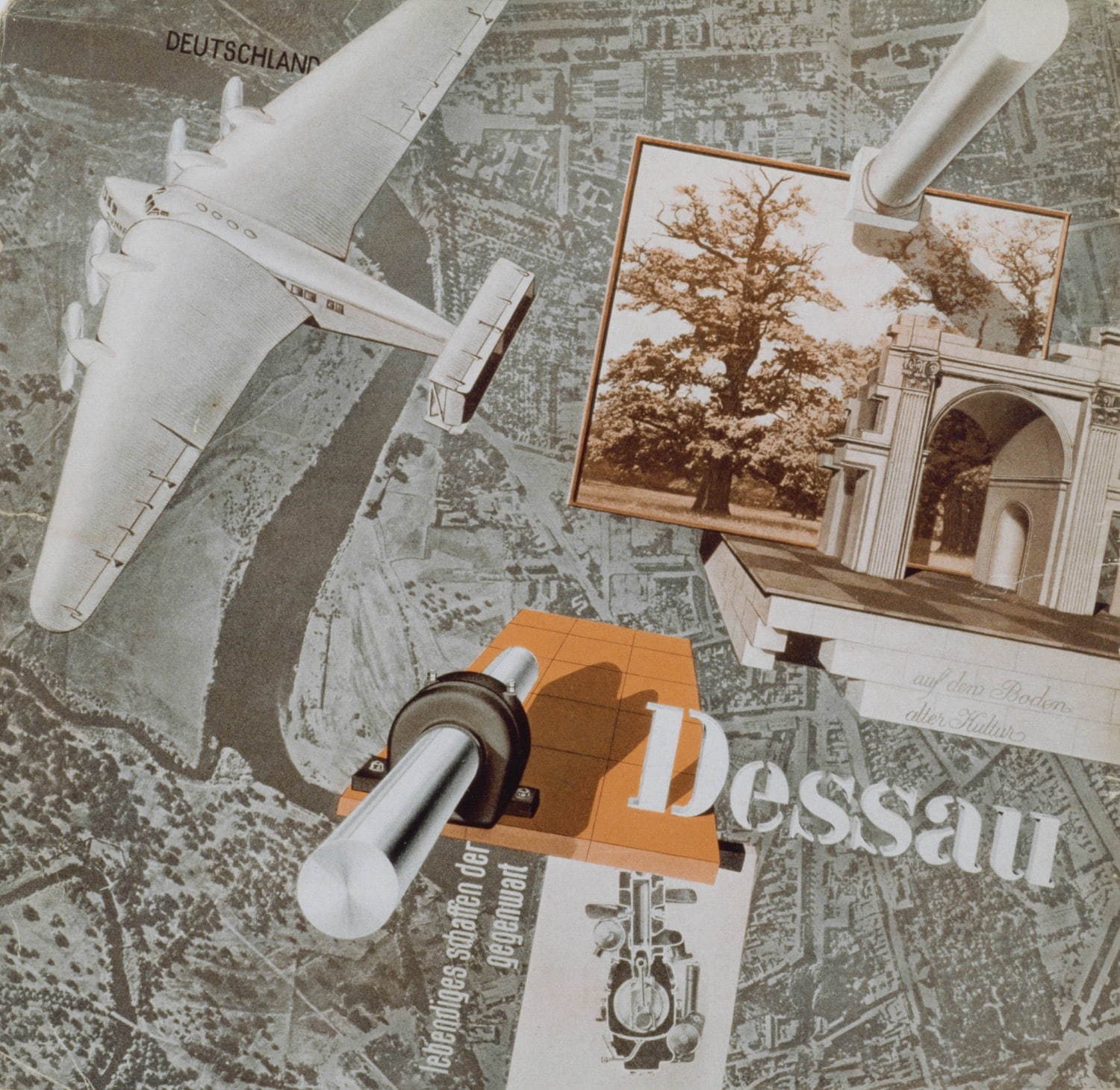 ヨースト・シュミット《デッサウ市の案内パンフレット(裏表紙)》1930年、ミサワホーム株式会社