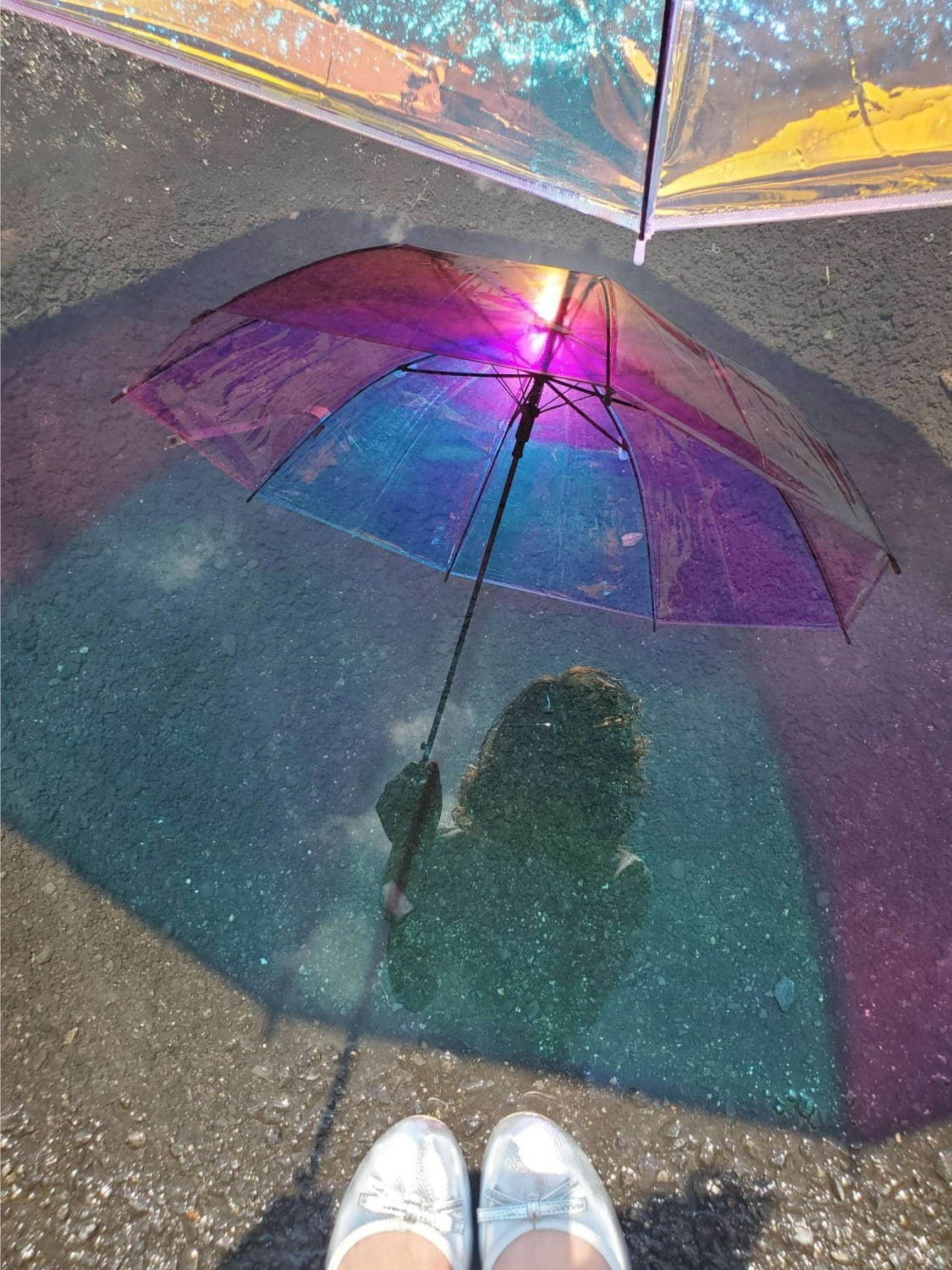 Wpc.の虹色“オーロラ”のようにきらきら輝くビニール傘、影もレインボーに｜写真6