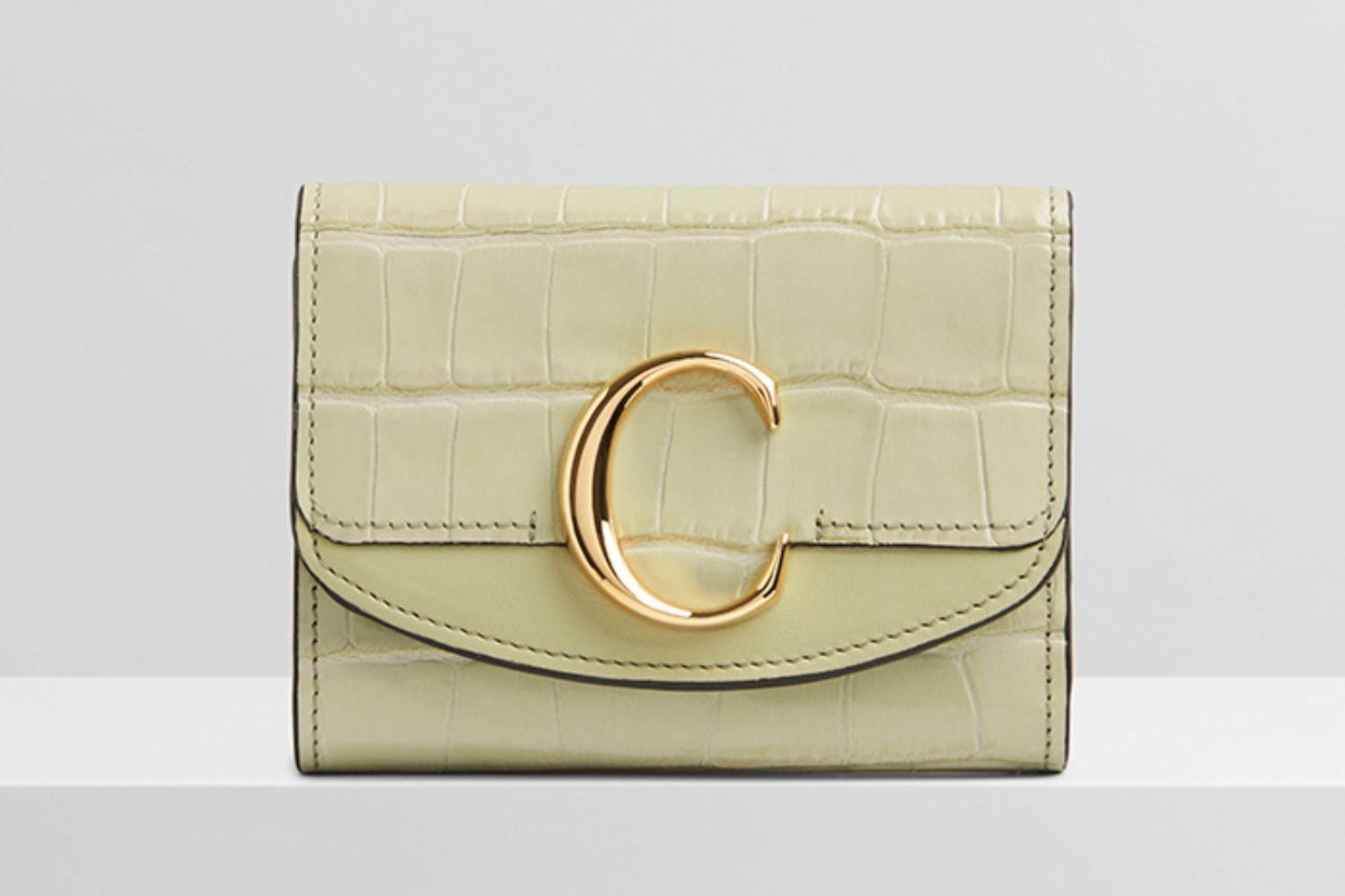 Chloe 三つ折り財布 クロエC ミニウォレット クロコ 型押し