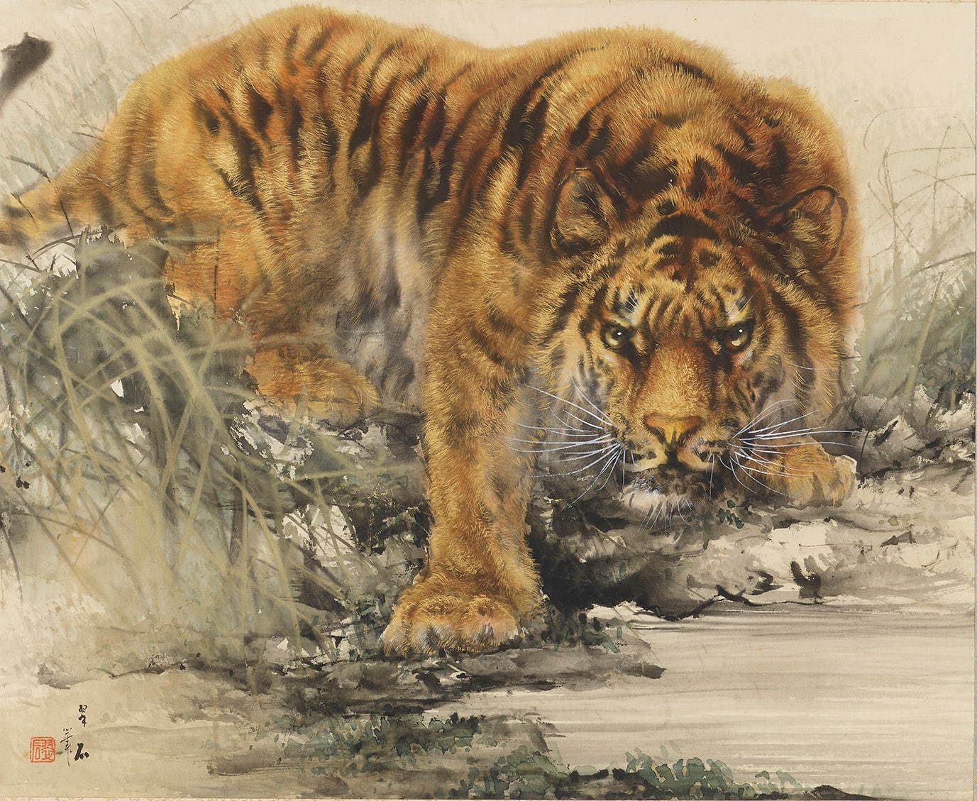 大橋翠石「猛虎之図」福田美術館蔵