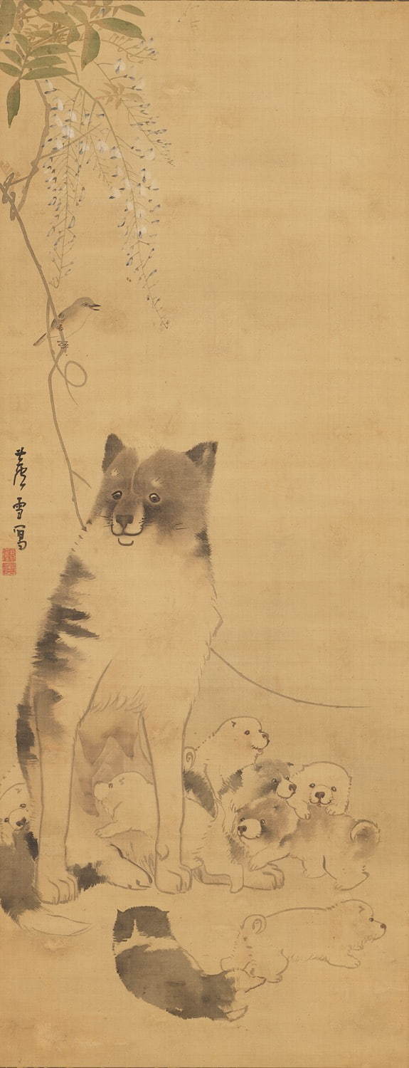 長沢芦雪「親子犬図」個人蔵