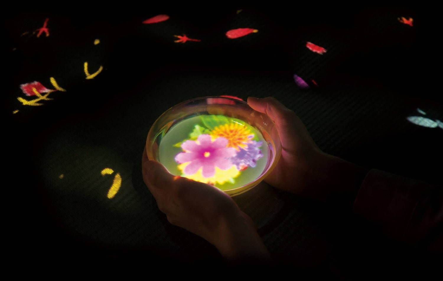 小さきものの中にある無限の宇宙に咲く花々
teamLab, 2016, Interactive Digital Installation, Endless, Sound: Hideaki Takahashi