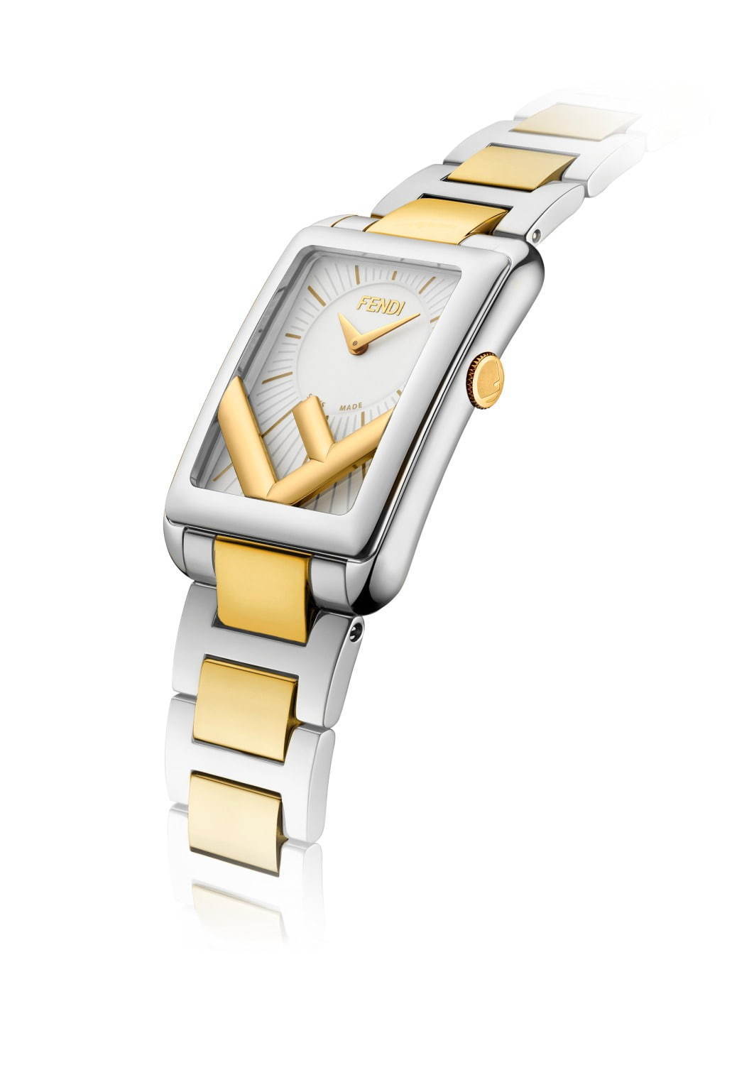 フェンディのウィメンズ腕時計「ラナウェイ レクタングル」逆さま”F”ロゴ×長方形ケースの新作 - ファッションプレス