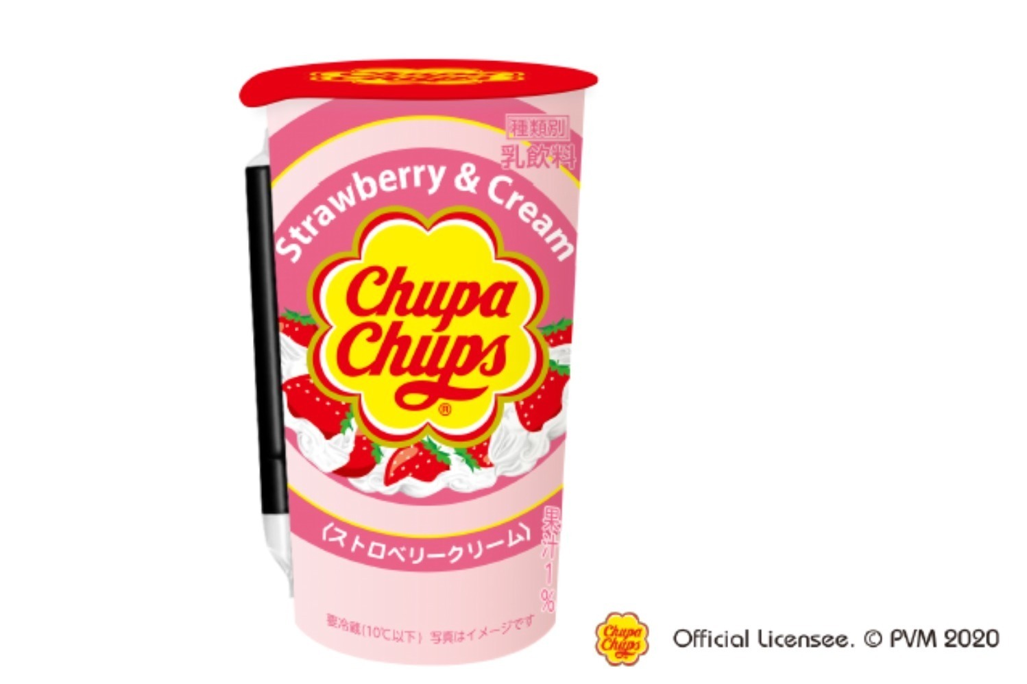 ロリポップキャンディー｜「チュッパチャプス」がドリンクに！人気苺味の「チュッパチャプス ストロベリークリーム」発売