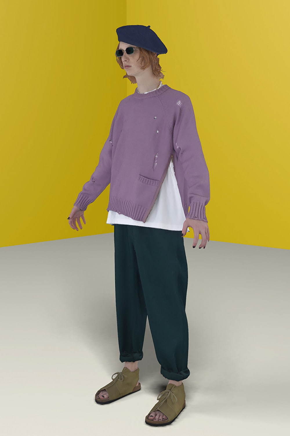 アンダーカバー(UNDERCOVER) 2021年春夏メンズコレクション ショッピング最安価格 ブランド:UNDER COVER アンダーカバーのファーサンダル サンダル
