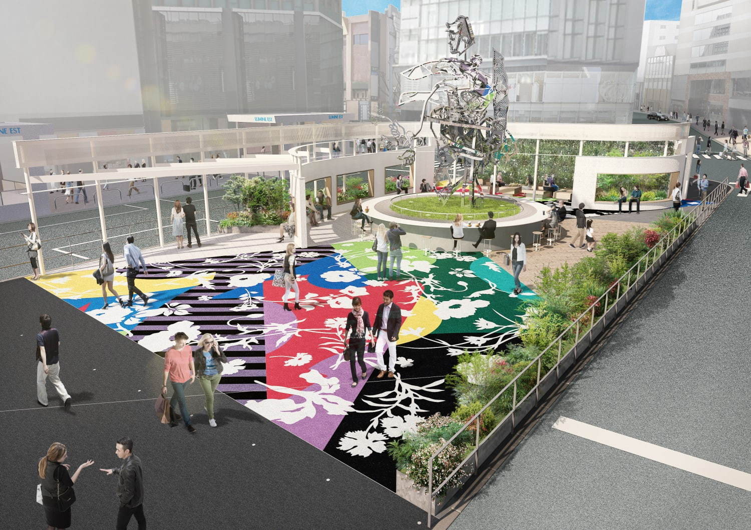 新宿東口駅前広場がリニューアル、7mの巨大モニュメントなどアート中心のコミュニティスペースに｜写真4