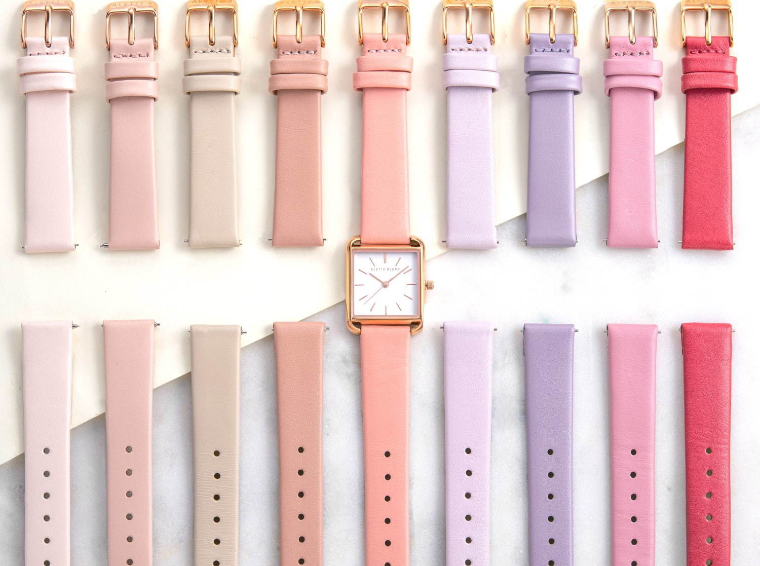アレットブラン“33色”から選べる腕時計「パレットスクエアコレクション」