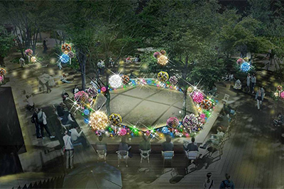 1周年を迎え東急プラザ表参道原宿「おもはらの森」が幻想的な春の森に