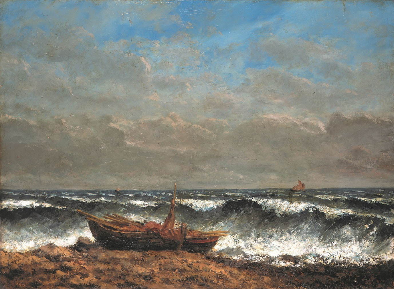 ギュスターヴ・クールベ《波》1870年 油彩・カンヴァス オルレアン美術館