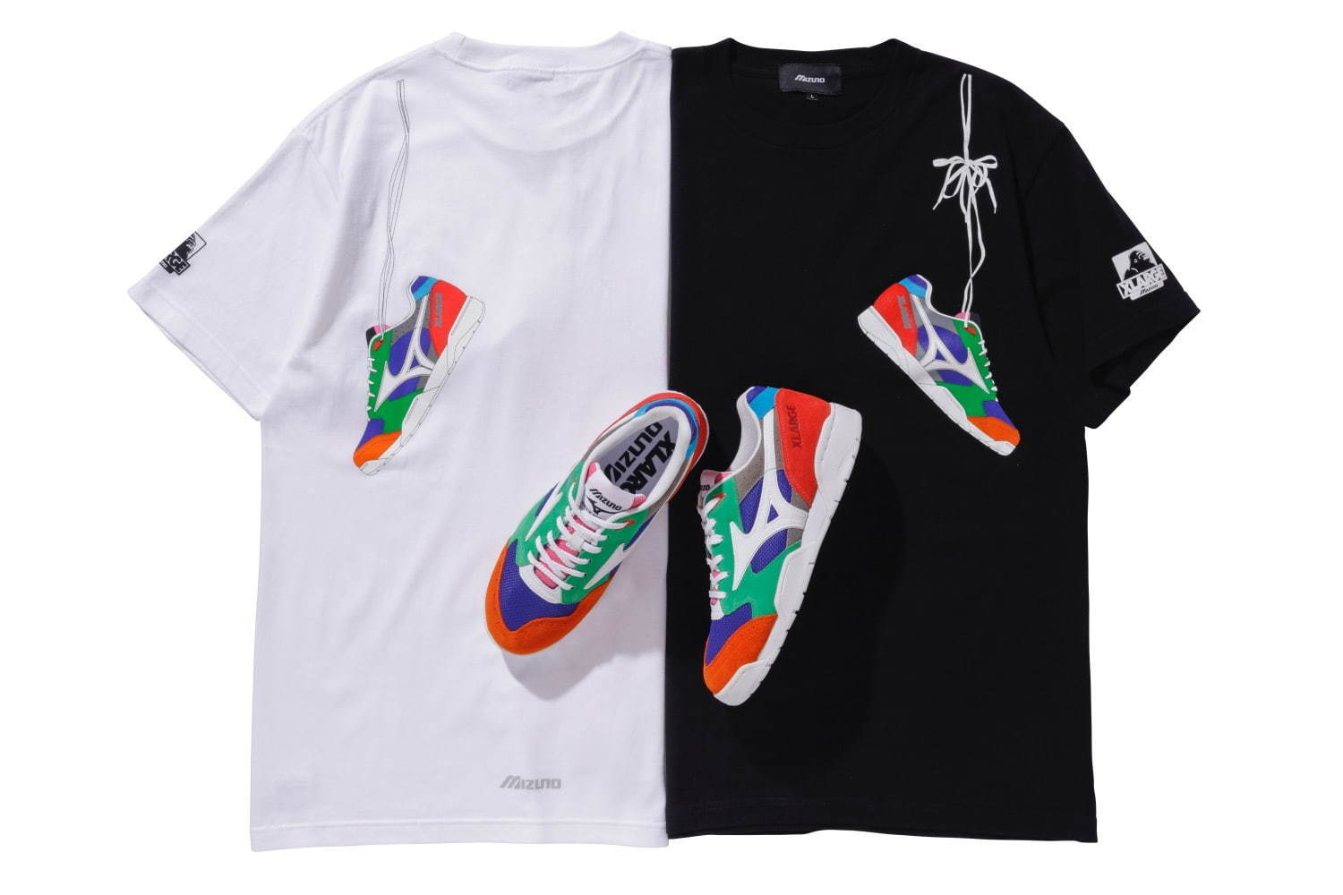 XLARGE×ミズノのスニーカー「コートセレクト」鮮やかなマルチカラー仕様｜写真12