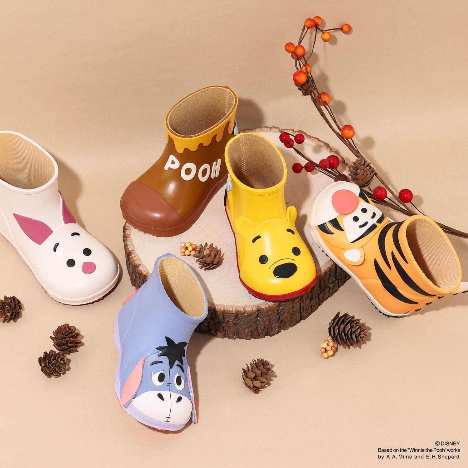 ダイアナからディズニー「くまのプーさん」キッズレインブーツ発売 