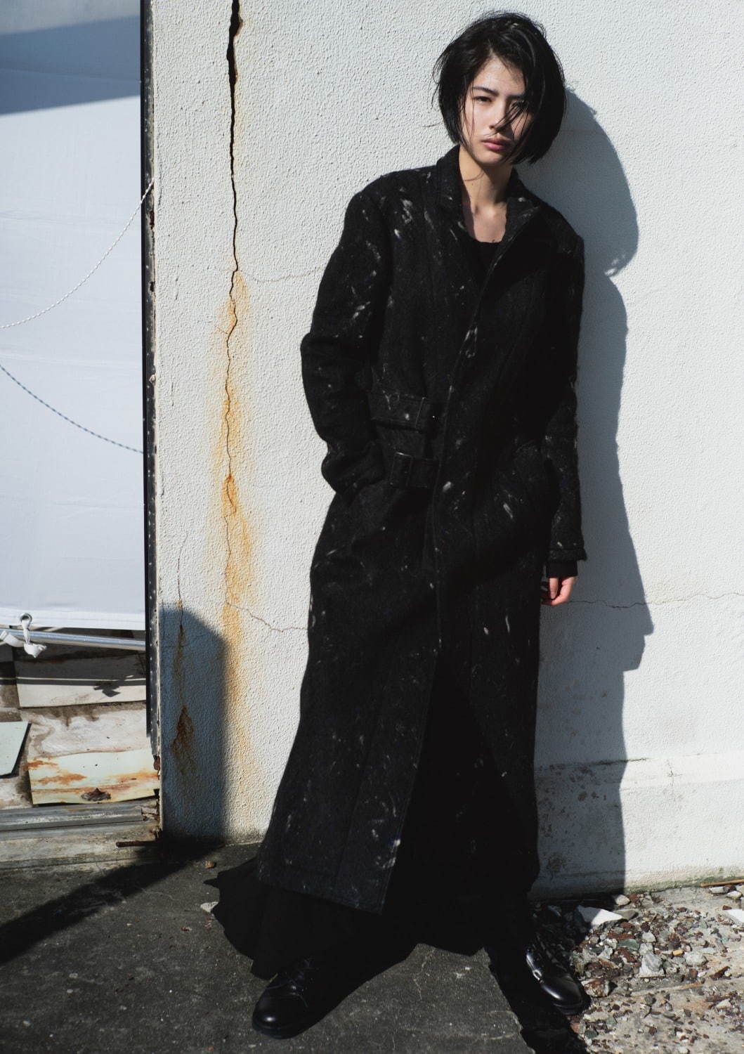 yohji yamamoto +Noir Black AsymmetryCoat