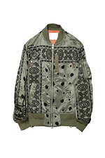 sacai サカイ　バンダナ　ペイズリー　デニムジャケット　2022 sacai ドーバー限定、バンダナ風ペイズリー柄を刺繍で施した