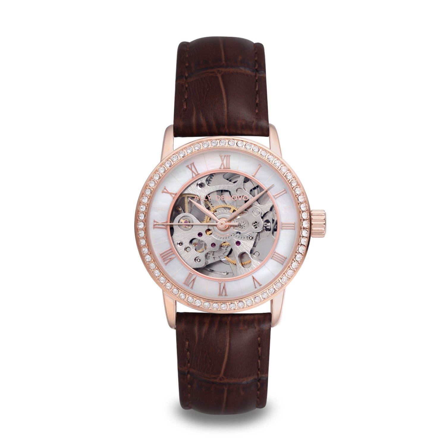 “スケルトン”なジュエリー腕時計がアリーデノヴォから、艶やかパール文字盤×きらきらストーン｜写真6