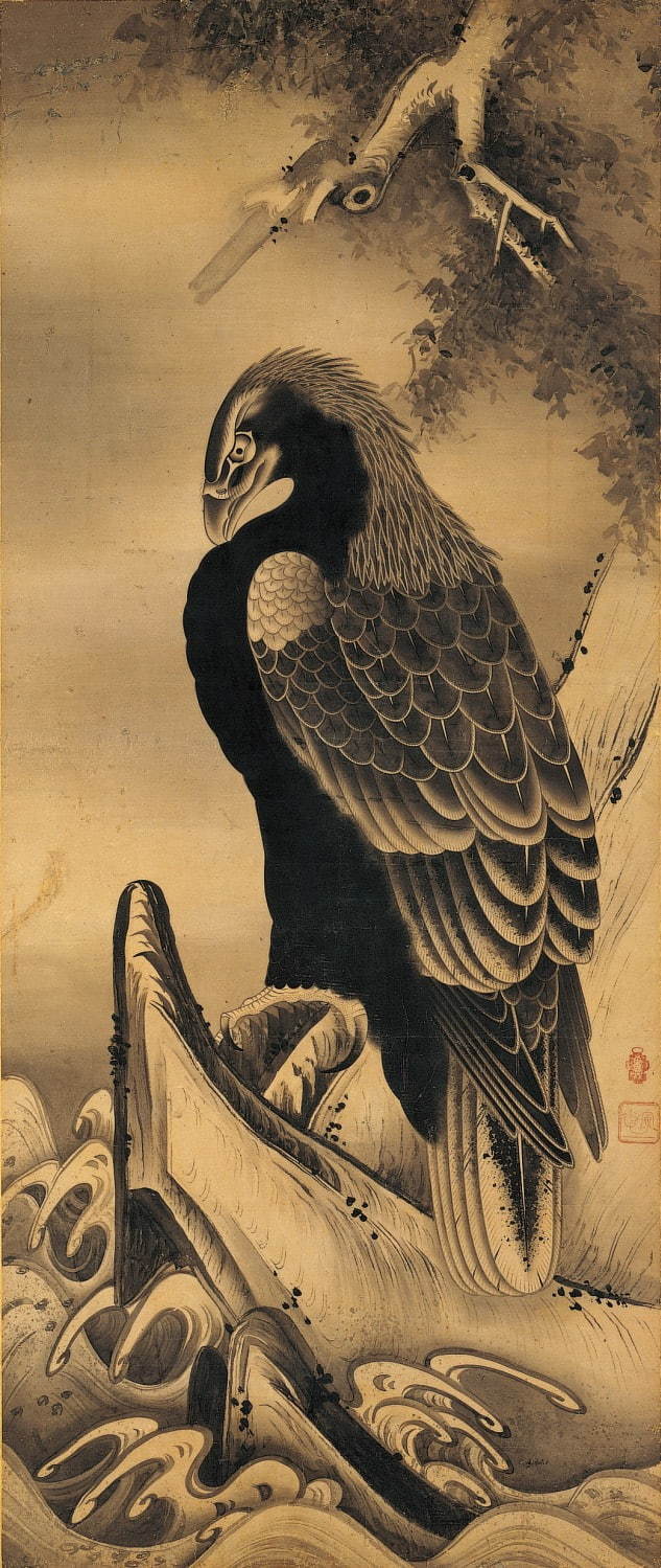 鷲鷹図屏風 曾我宗庵筆 日本・江戸時代 17〜18世紀 根津美術館蔵