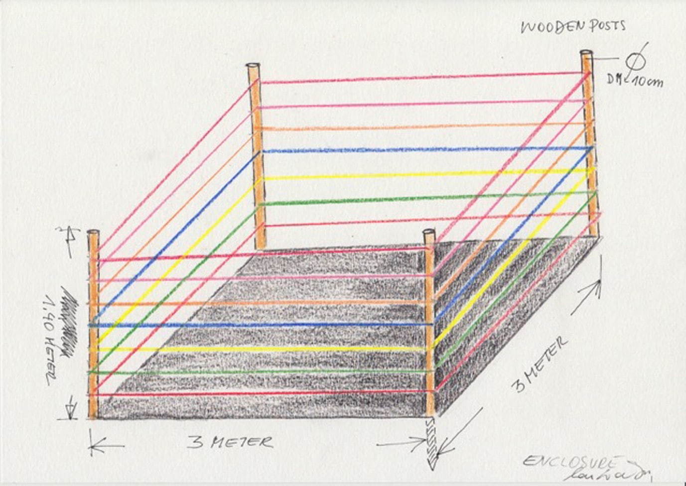 ロイス・ワインバーガー《ワイルド・エンクロージャー》のためのドローイング、2020
Courtesy of Studio Lois Weinberger and Krinzinger Gallery, Vienna