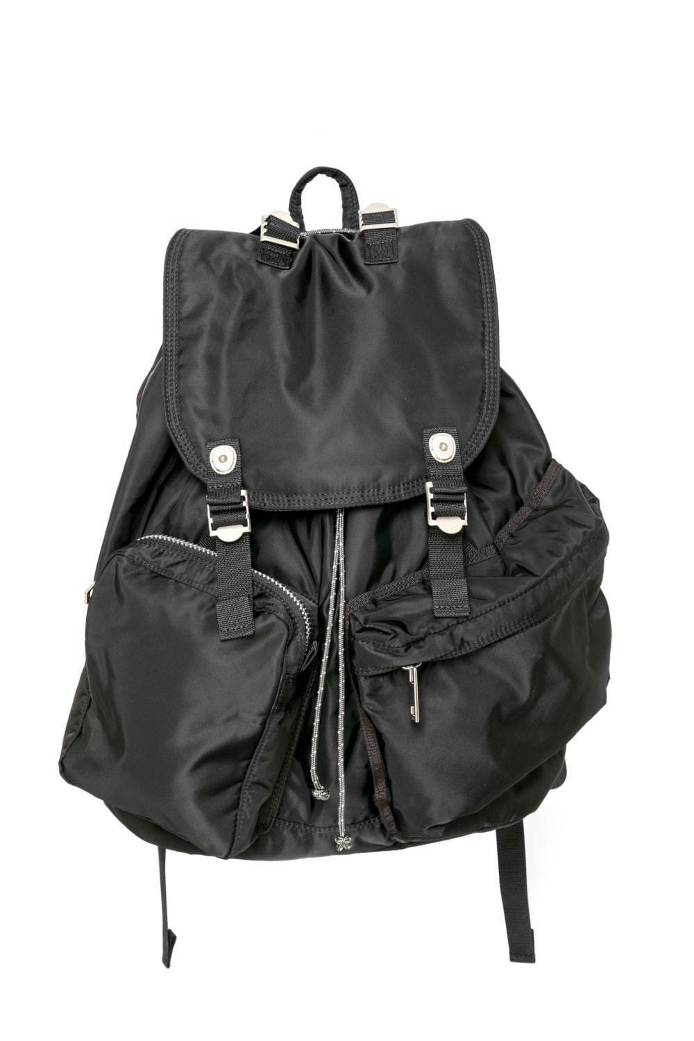 sacai × ポーター、マチありヘルメットバッグ＆非対称ポケットのバックパック｜写真10