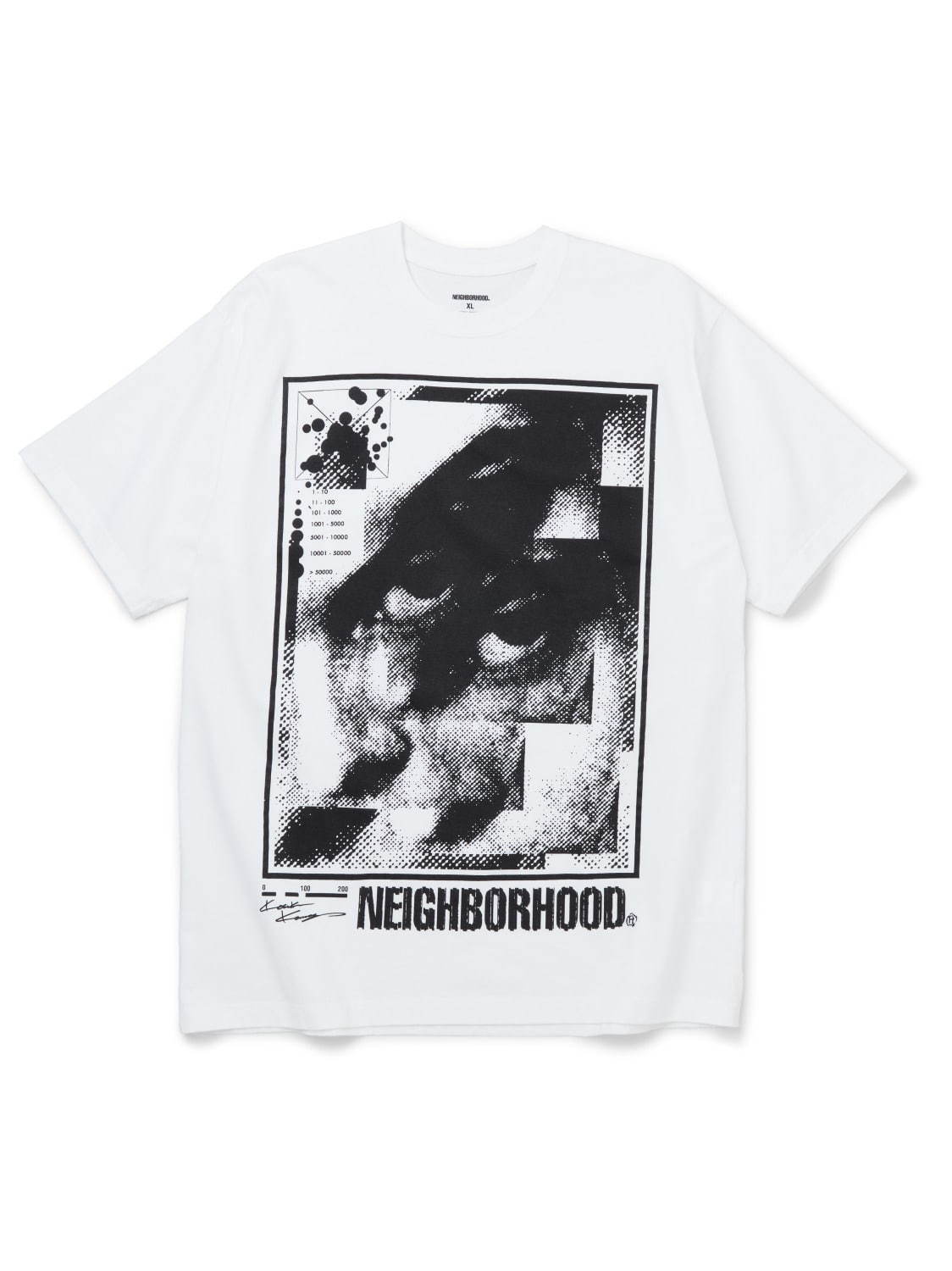 ネイバーフッド×河村康輔のグラフィックTシャツ、コラージュアートを立体的にモノクロプリント｜写真11