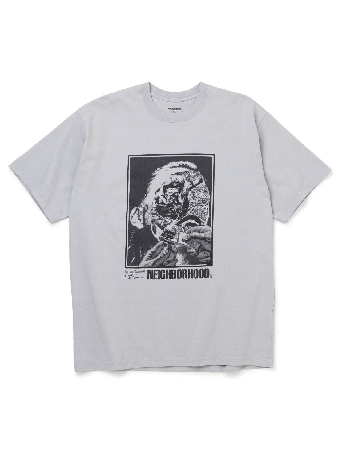 ネイバーフッド×河村康輔のグラフィックTシャツ、コラージュアートを立体的にモノクロプリント｜写真14