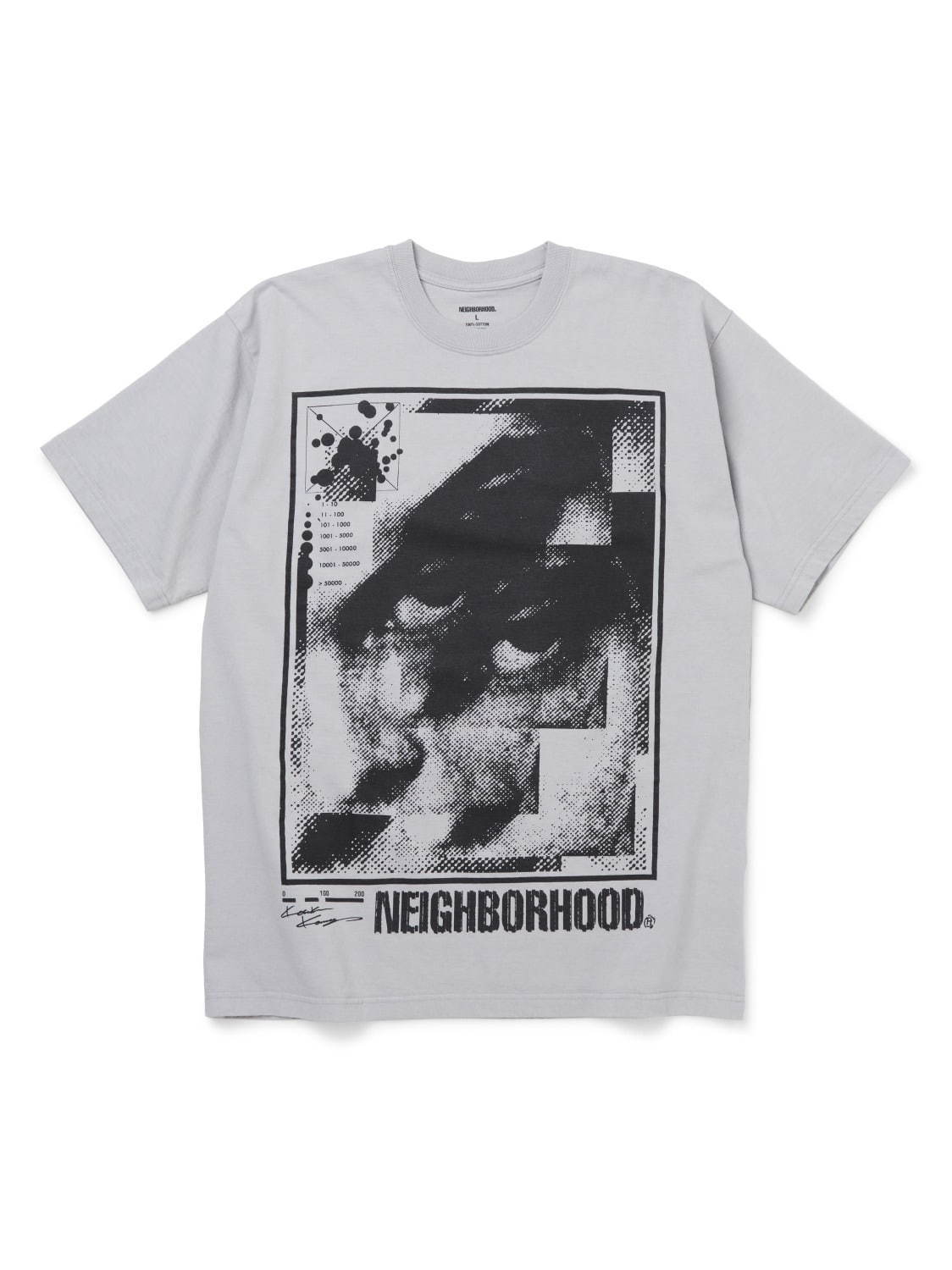 ネイバーフッド×河村康輔のグラフィックTシャツ、コラージュアートを立体的にモノクロプリント｜写真13