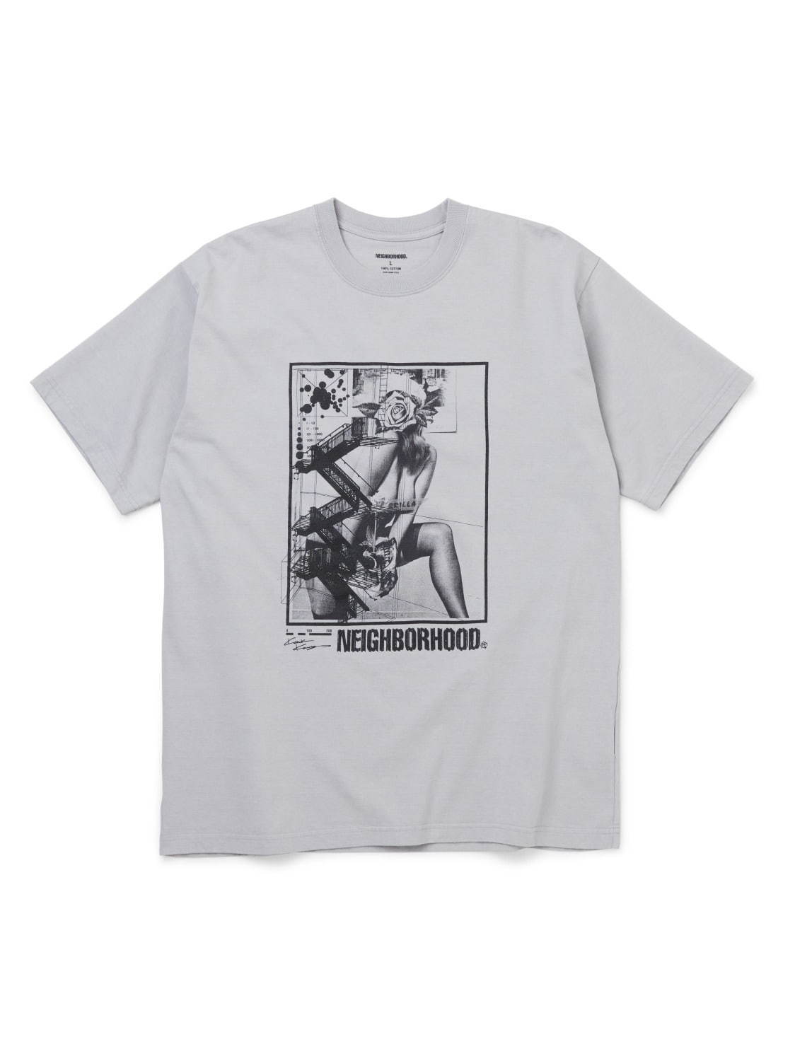 ネイバーフッド×河村康輔のグラフィックTシャツ、コラージュアートを立体的にモノクロプリント｜写真8
