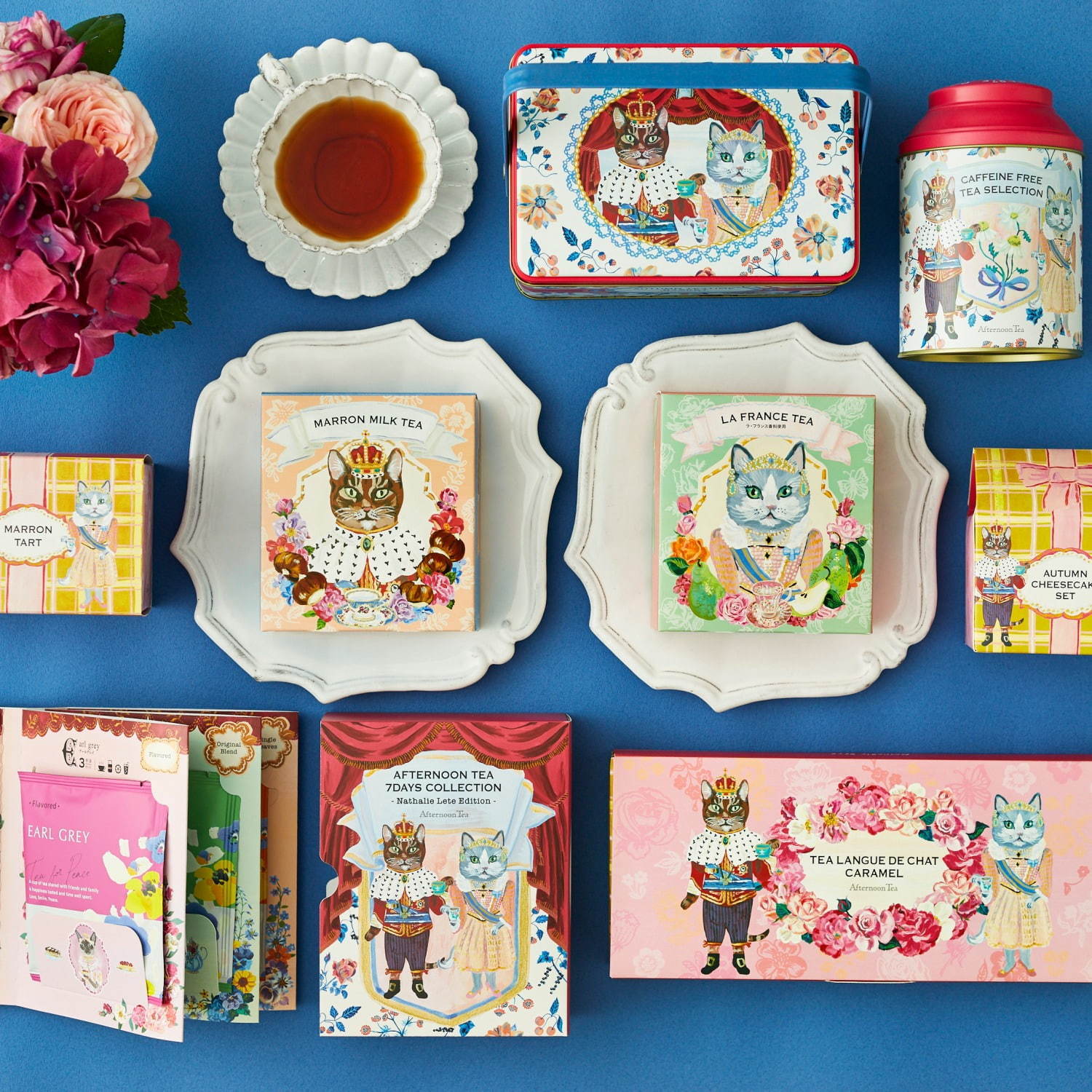 アフタヌーンティー・ティールーム“秋の味覚”紅茶と焼き菓子、ネコを描いた限定BOXで｜写真1