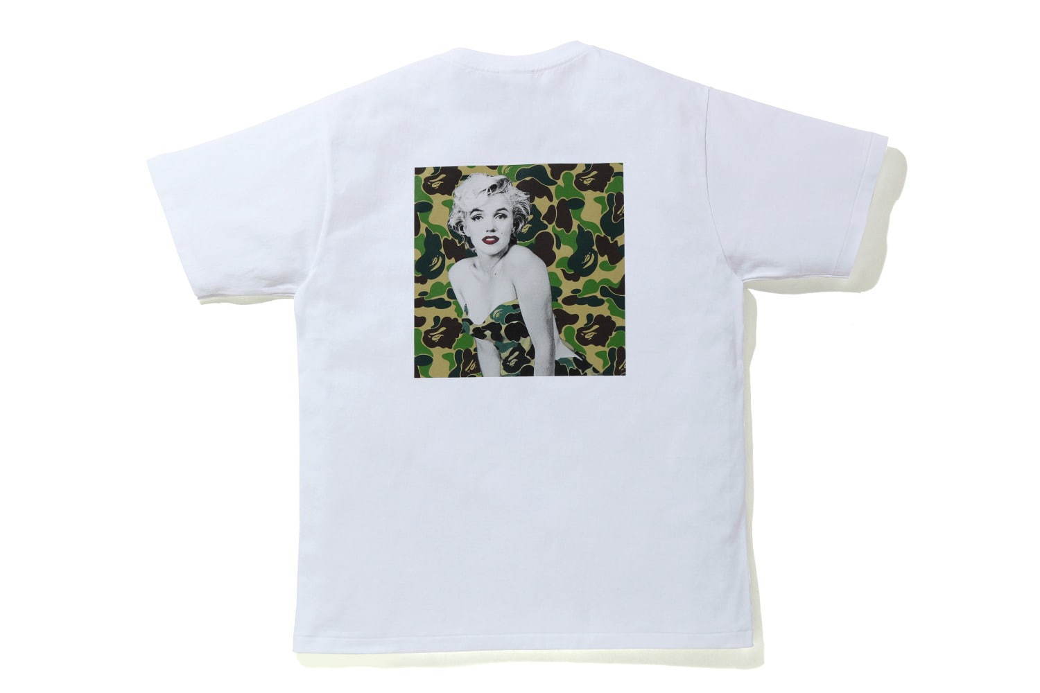 ベイプ マリリン モンローのコラボtシャツ ポートレート写真にカモ柄をコラージュ ファッションプレス